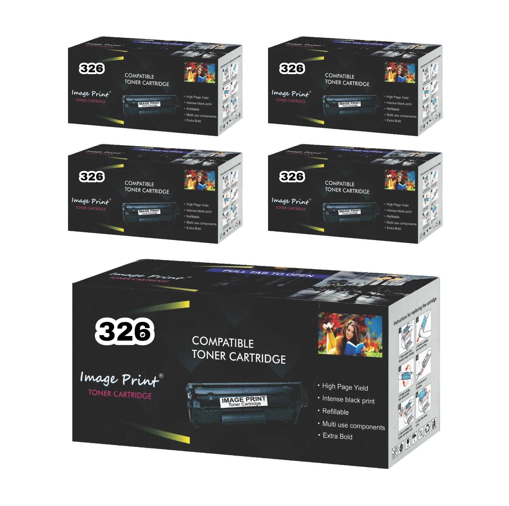 Image Print 326 Toner Cartridge is Use @ Canon LBP6200d, LBP6230 dw, Image Class LBP6230 Printers (Pack of 5)