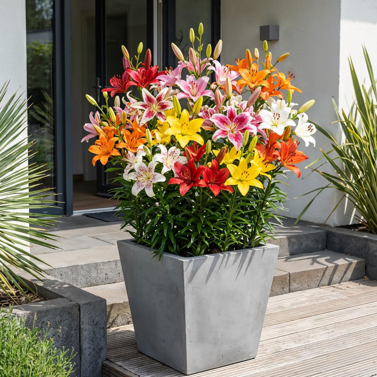 50 х Lilien Zwiebeln Mega Kollektion, (50 Zwiebeln), Exklusive mehrjährig blumenzwiebeln, winterhart mischung aus Holland für Garten (große knollen, kein Samen)