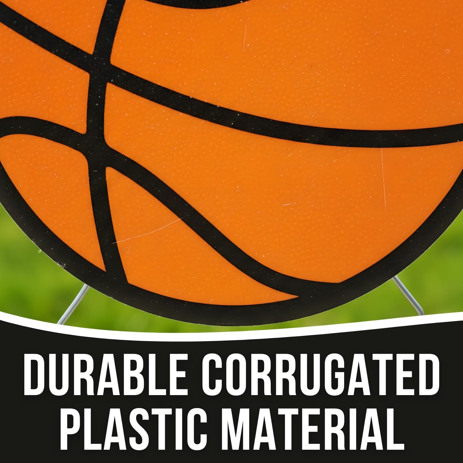 Fun Express 8 1/4" Basketball-Shaped Corrugated Plastic Yard Signs - 6 Pieces