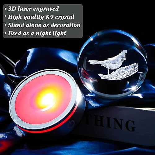 Miniatura 10 de Movdyka Bola de cristal 3D, árbol de la vida, regalos para mujeres con base LED colorida, árbol de la vida láser 3D, bola de cristal Fengshui, 3.15