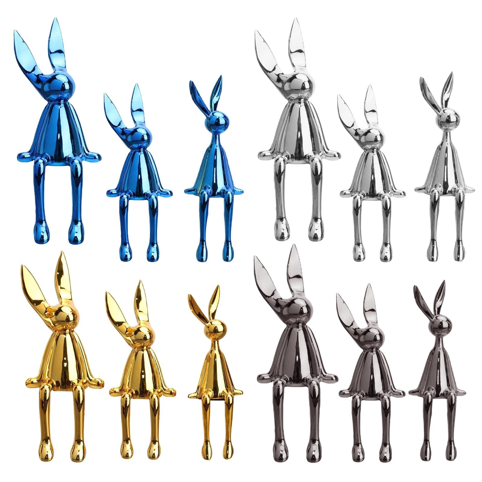 TOG Sitting Rabbit Ornament Bunny Figurine for Bookshelf Living Room Bedroom Blue L|Home & Garden | Yard, Garden & Outdoor Living | Garden Decor | Statues & Lawn Ornaments-image-1