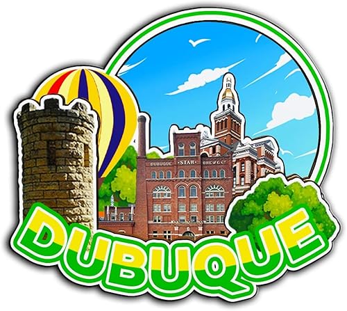 Dubuque Iowa USA - Imán de madera para nevera, 3D, monumentos de viaje, coleccionables, recuerdos, decoración hecha a mano -3176
