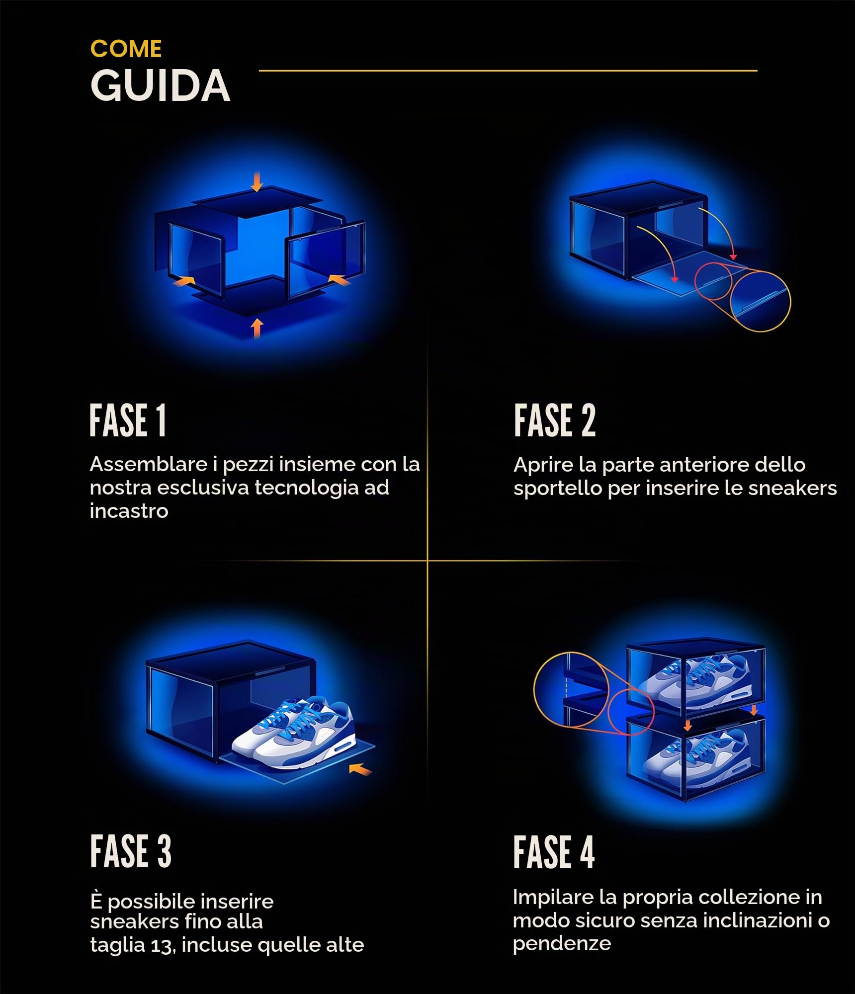 Crep Protect Scatola per scarpe - Ultime casse di stoccaggio per sneaker 2.0 - Organizer per scarpe (2 casse per confezione)