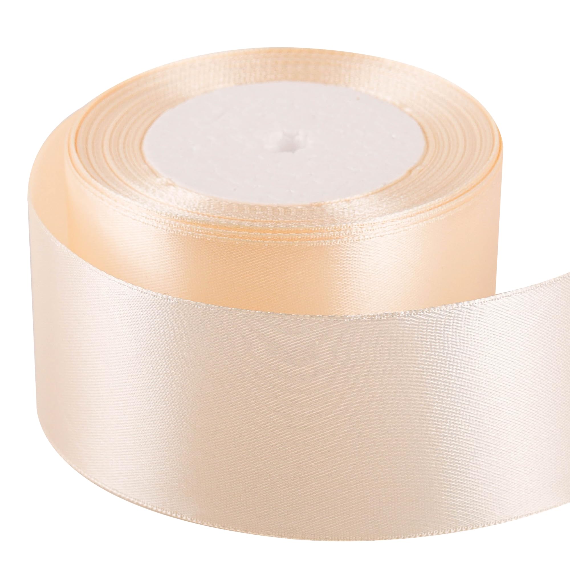 50mm Off-White Ribbon for Gift Wrapping 22M Thick Satin Ribbons Fabric 50mm for Christmas Day Decorative Ribbon Gift Wrapping Ribbons for Crafting Wedding Party Decoration