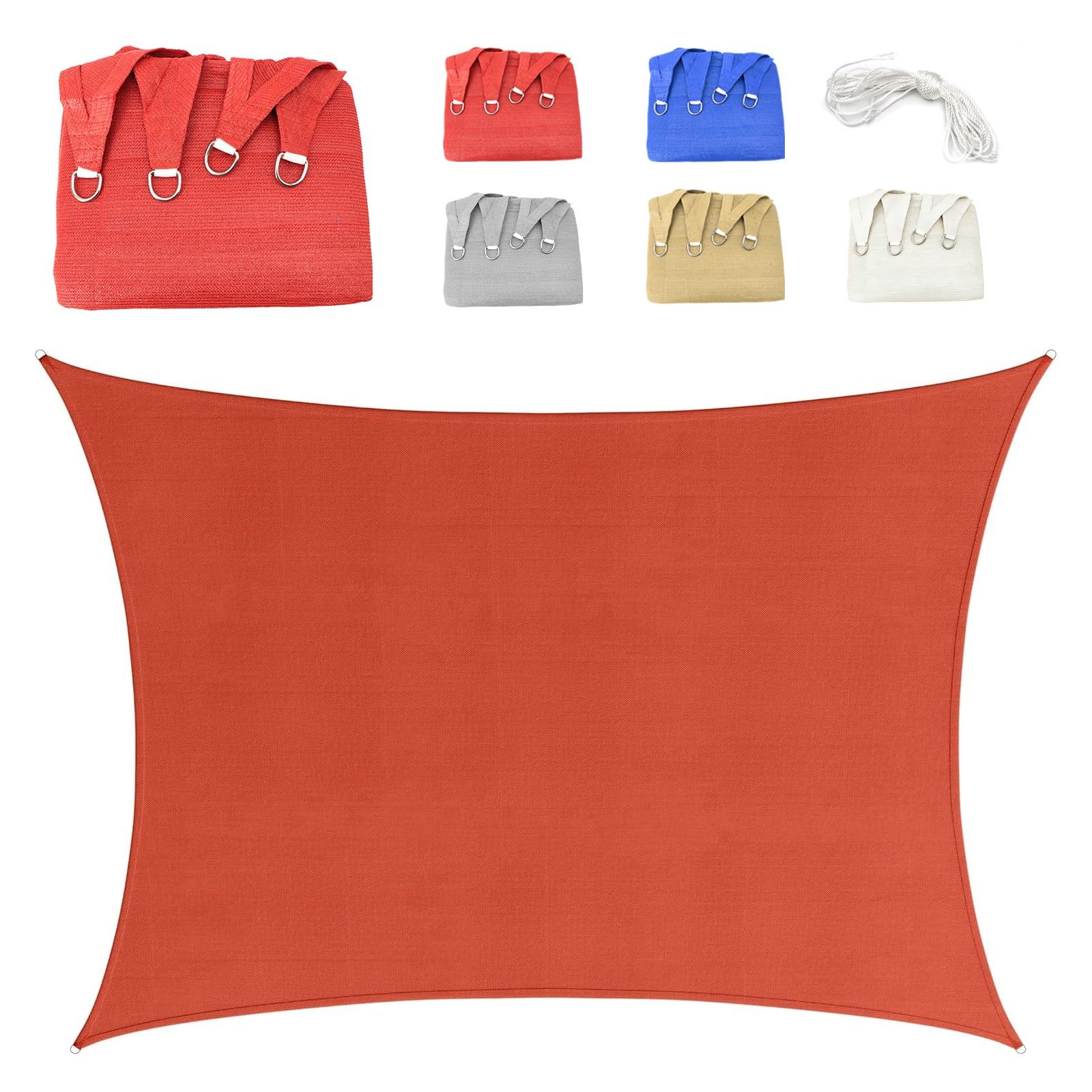 Toile ombrage rectangulaire 2x3m respirante rouge pour extérieur et patio