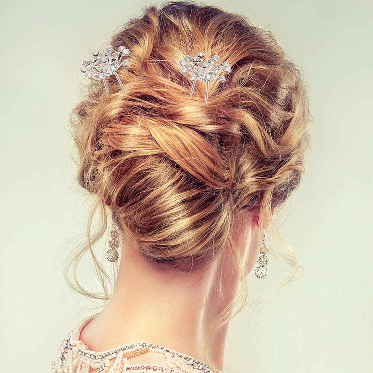 Forcine for capelli ， Fermagli for capelli for donna ， 40 pezzi Copricapo Spose Elegante Forcella Capelli Spilla da sposa Accessorio Ragazze Perle Chic Updo Chignon Gypsophila Damigelle d'onore Fiore