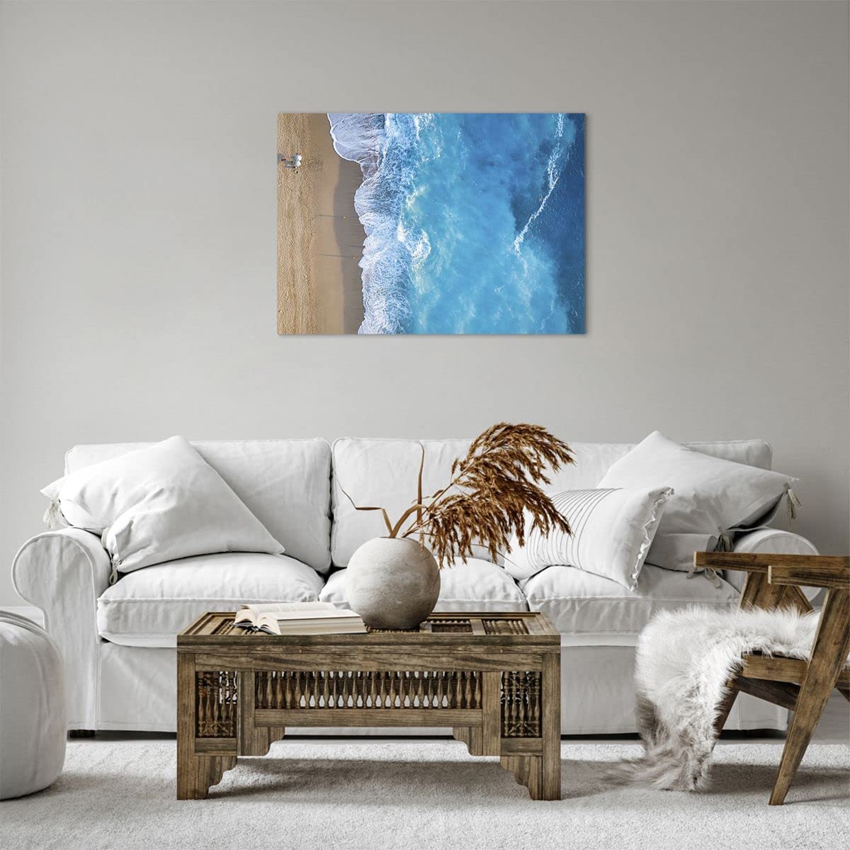Tableau Toile Déco Plage Coquillages - 70x50 Cm - Impression HD Sans Cadre - Pour Salon Chambre - 11