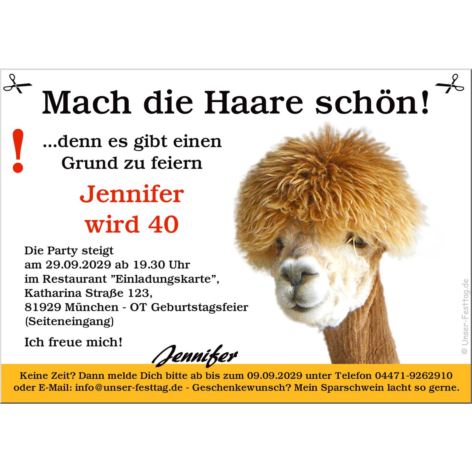 Geburtstagseinladungen personifiziert für jedes Alter - Party Feier Fest