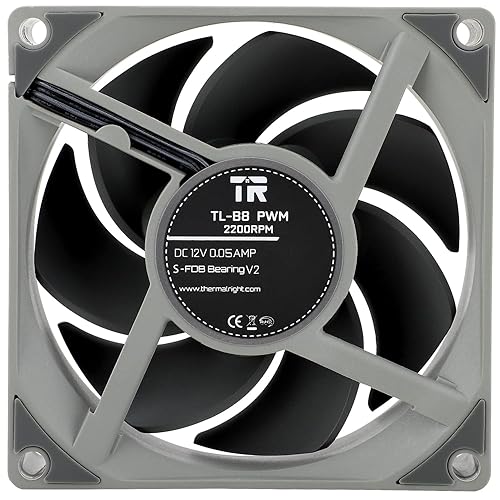 Miniatura 16 de Thermalright Ventilador de CPU TL-B8W, ventilador silencioso PWM de 4 pines para refrigeración, refrigeración silenciosa de PC de 3.150 in