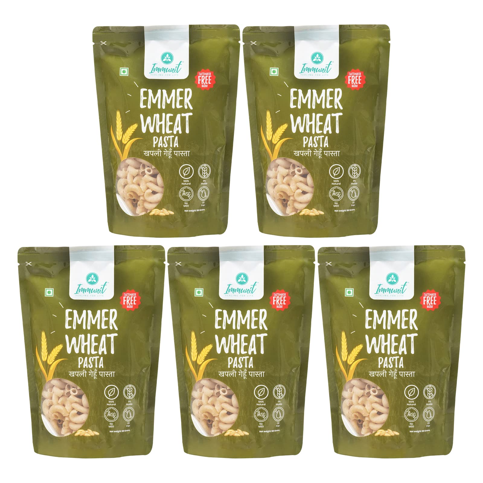 Immunit No Maida Khapli (Emmer) Wheat Pasta | Vegan, Not Fried, No MSG, No Preservatives | 180 Grams, Pack of 5 (B0B4JH6ZMQ) Amazon Price History, Amazon Price Tracker