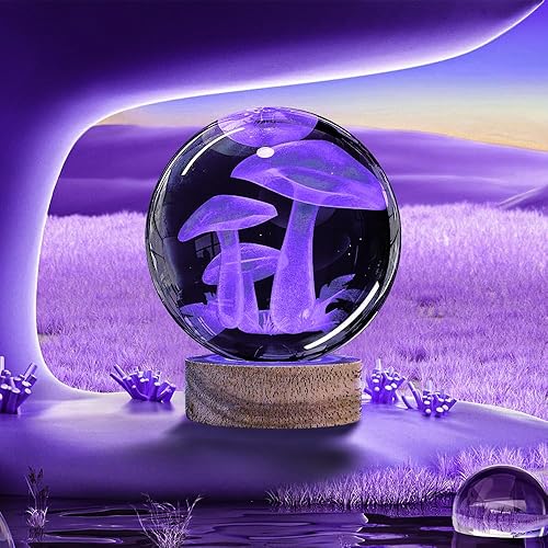 Miniatura 5 de Lámpara de bola de cristal con forma de rosa 3D de 3.15 pulgadas, con base de madera que cambia de color y control remoto, aniversario, San