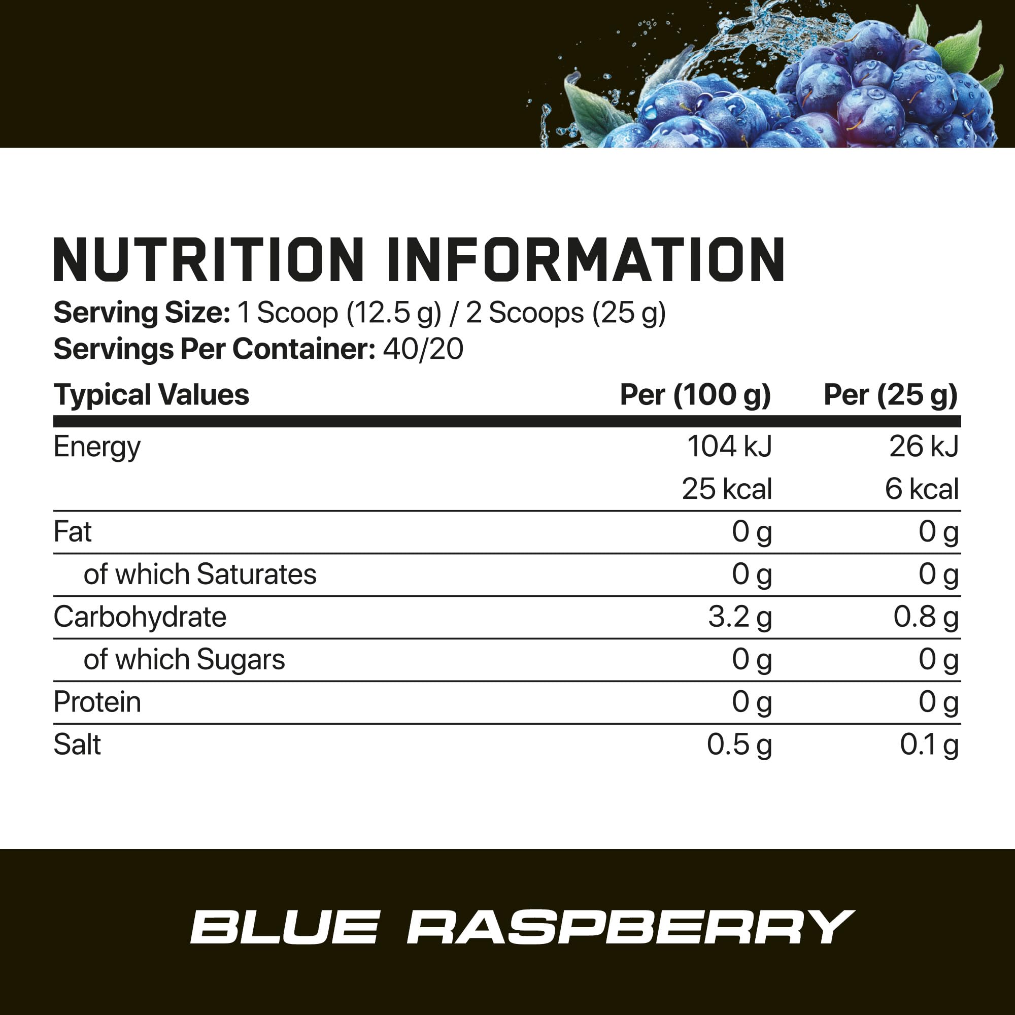 Applied Nutrition ABE Pump Pre Workout - All Black Everything Stim Free Pump Pre Workout Powder | Himalayan Salt from Salt Range Pakistan (500g - 40 Portionen) (Blue Razz)