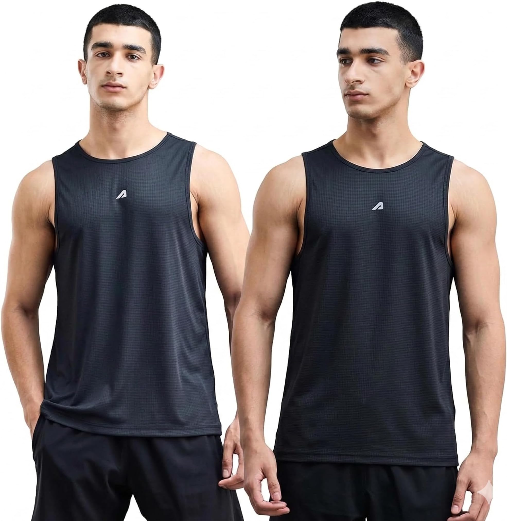 Vest for Men Multipurpose Sando for use in Gym, Running, Outdoor Black Baniyan Sleeveless Undershirts for Men Round Neck Baniyan Quick Drying, Breathable Mens Vest Black 2 Pack L