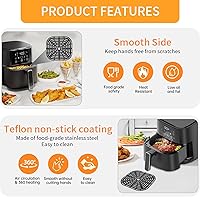 Vista 6 de CHEFMAN - Placa de parrilla para freidora de aire CHEFMAN Paris Hilton de 6 cuartos de galón 8 en 1, 9.0 x 8.2 pulgadas, bandeja de repuesto