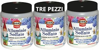 Bioki - Sulfate de aluminio para hidrogeneas, extra puro, fabricado en Italia, juego de 3 tarros
