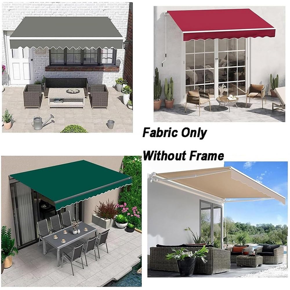 AGKANVCVNT Markisenstoff Ersatzstoff 5x3m 4x3m 3x2m Markisenbespannung Einziehbar Markisen Sonnenschutzdach, UV-beständig, Markise Für Schaufenster, Hof, Balkon(Beige,3.5x3m/12x10ft) Garden