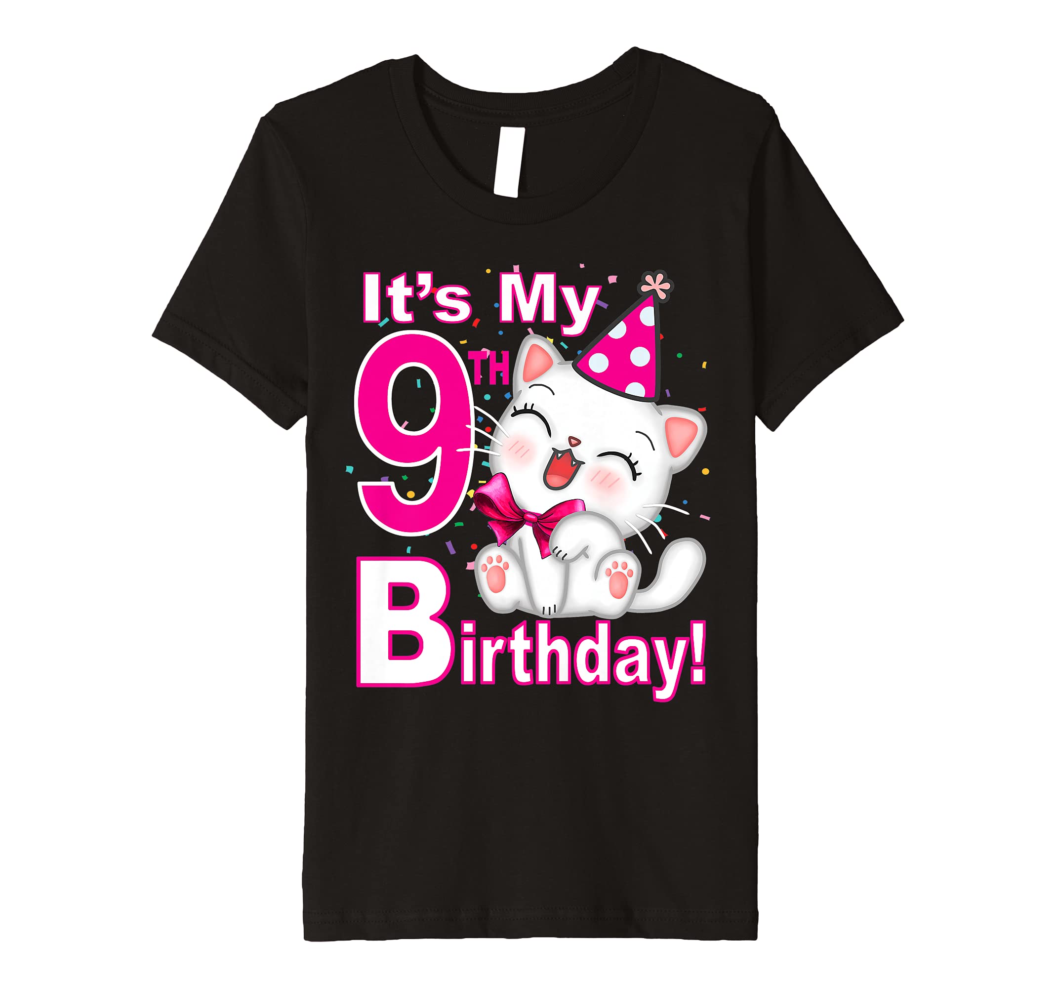 Kids Its My 9th Birthday Shirt Girl Kitty Cat Theme Desertcart