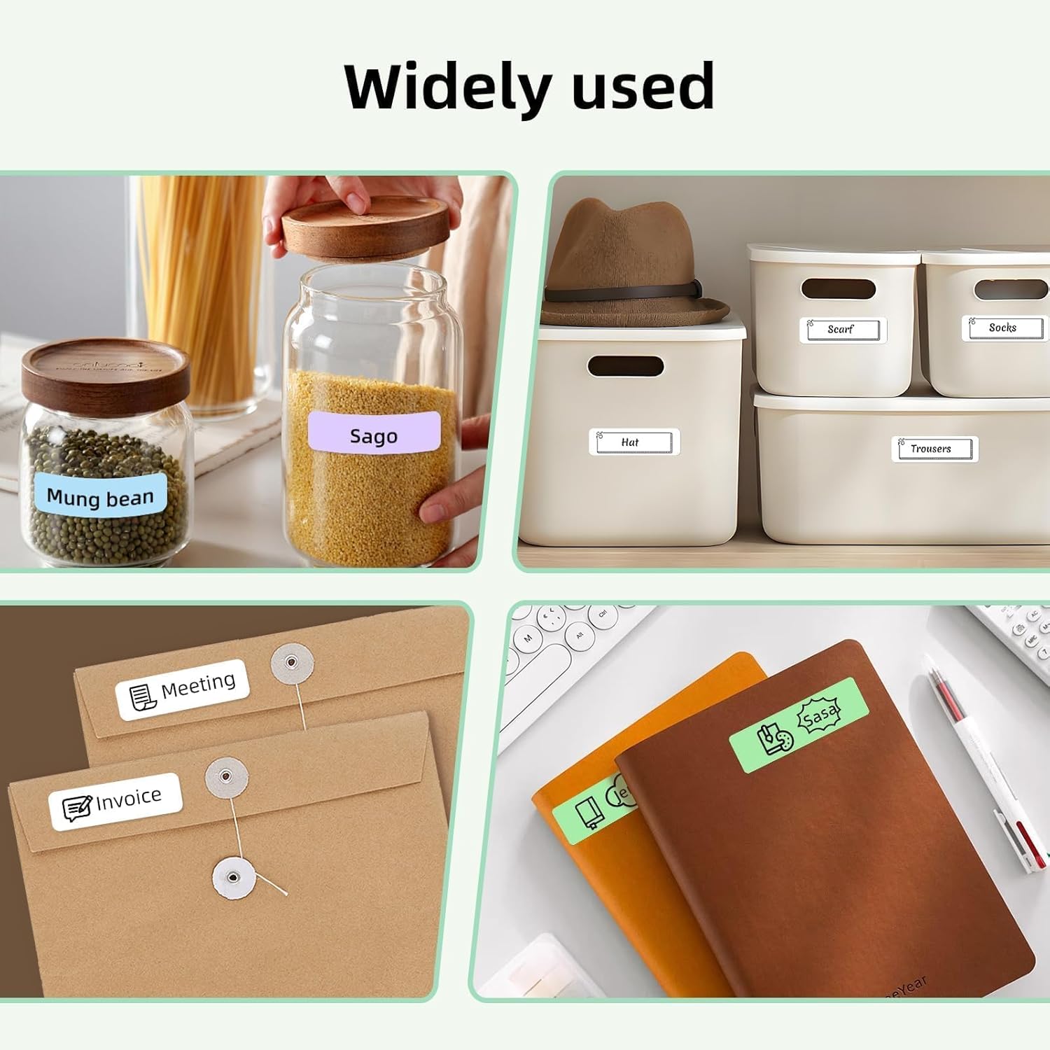 ORGSTA S001 Label Maker Machine with Tape, Portable Bluetooth Label Maker for Home and Office Organization, Thermal Label Printer Mini Sticker Maker with Multiple Templates, Green - Image 8