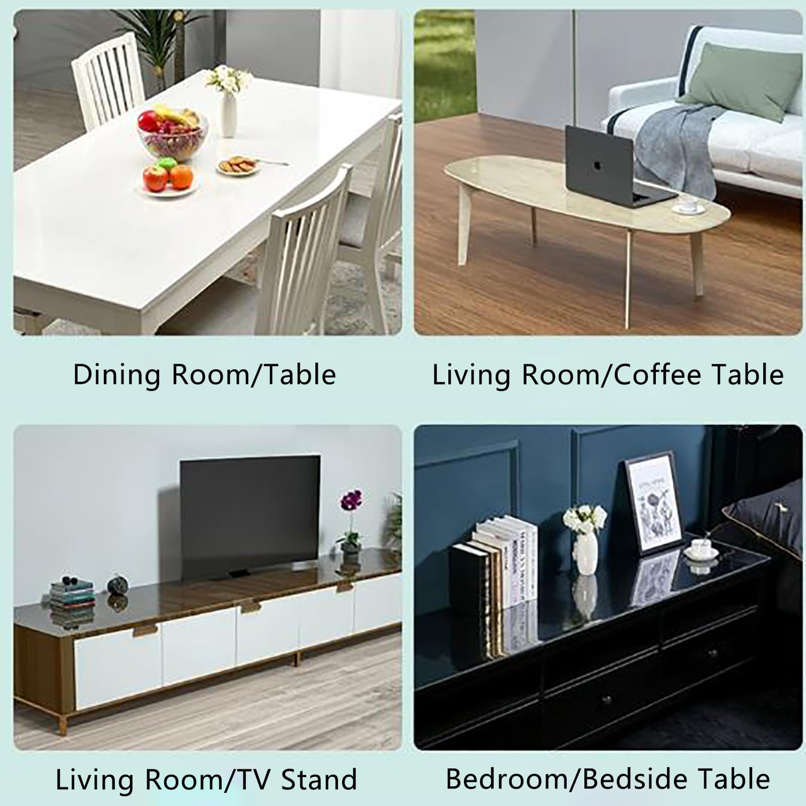 Mantel de PVC Transparente, 1mm Protector de Mesa para Exteriores, Mantel Cubre Mesa Antimanchas, Impermeable y Antibacteriano, para Cocina, Hogar, Pícnic, Exterior