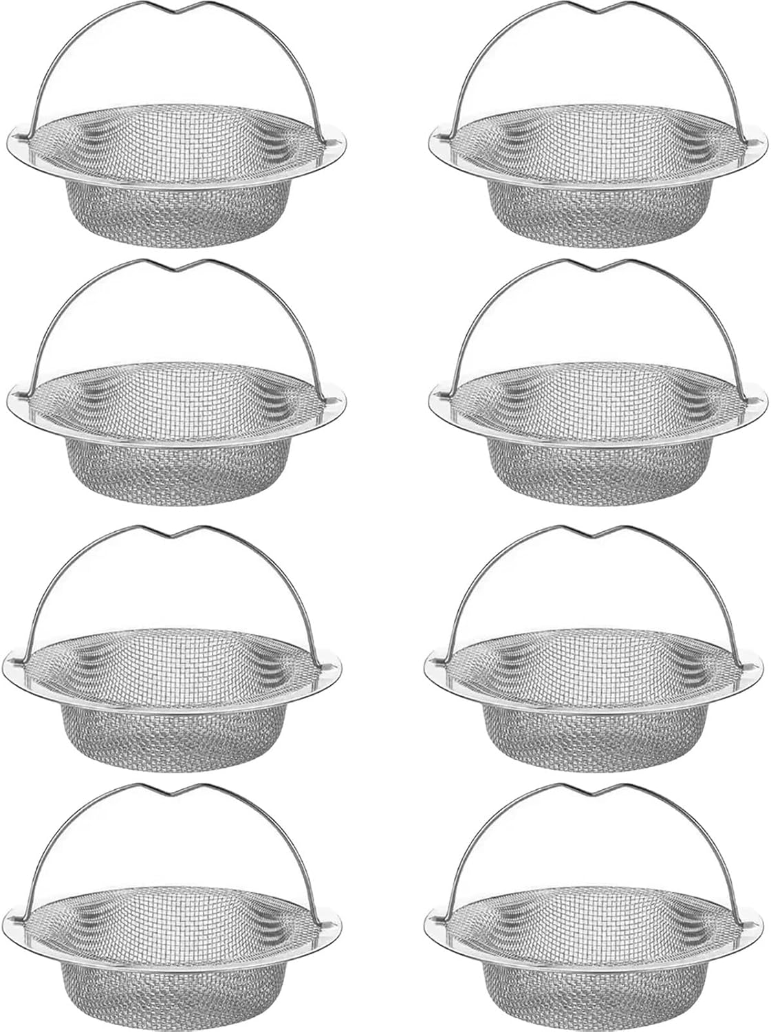 Stainless Steel Kitchen Sink Filter Anti-Clogging Hair and Food Residue Catcher Kitchen Drain Protector(8pcs)