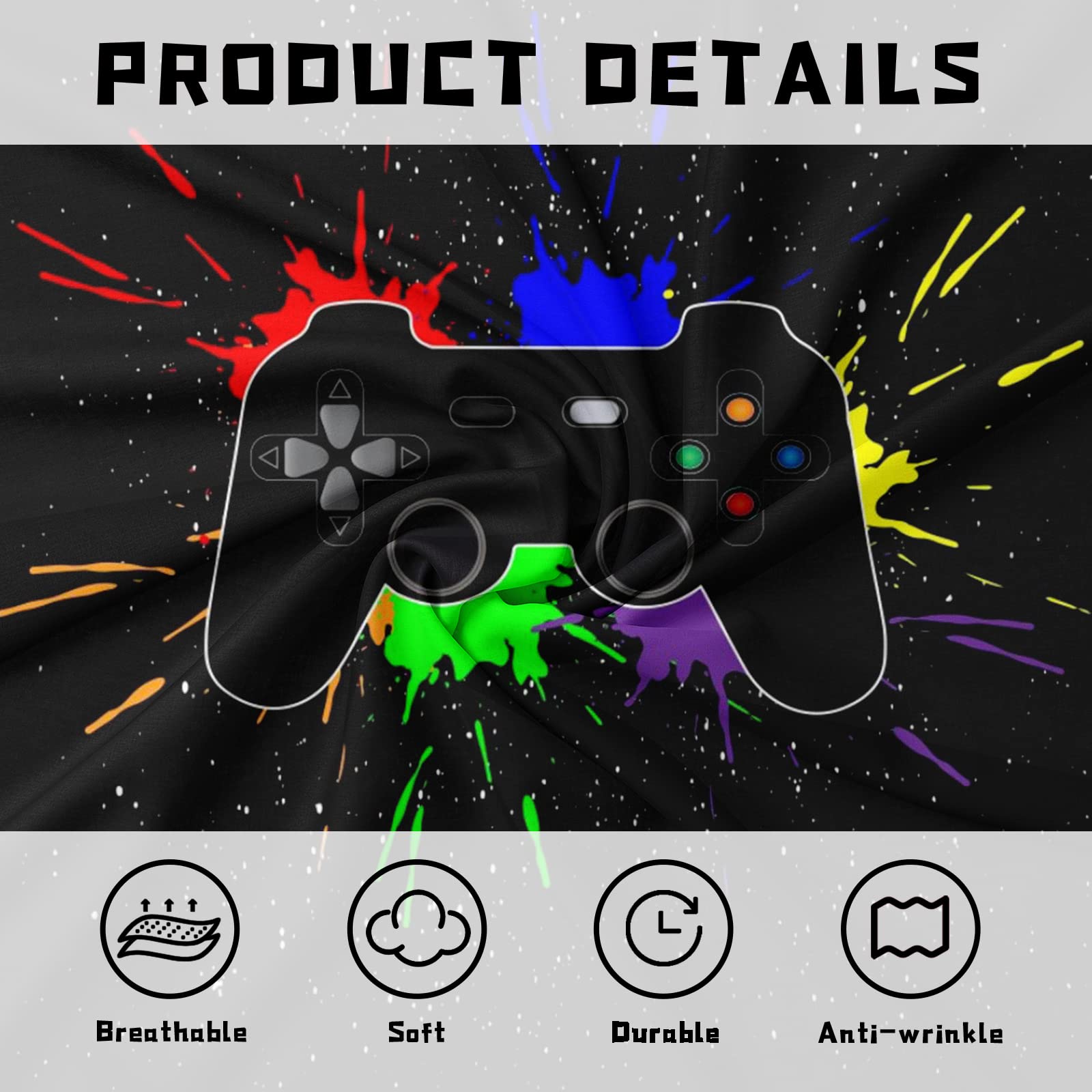 PQCXXA Gamepad Duvet Cover Single Microfiber Bedding Set - Image 4