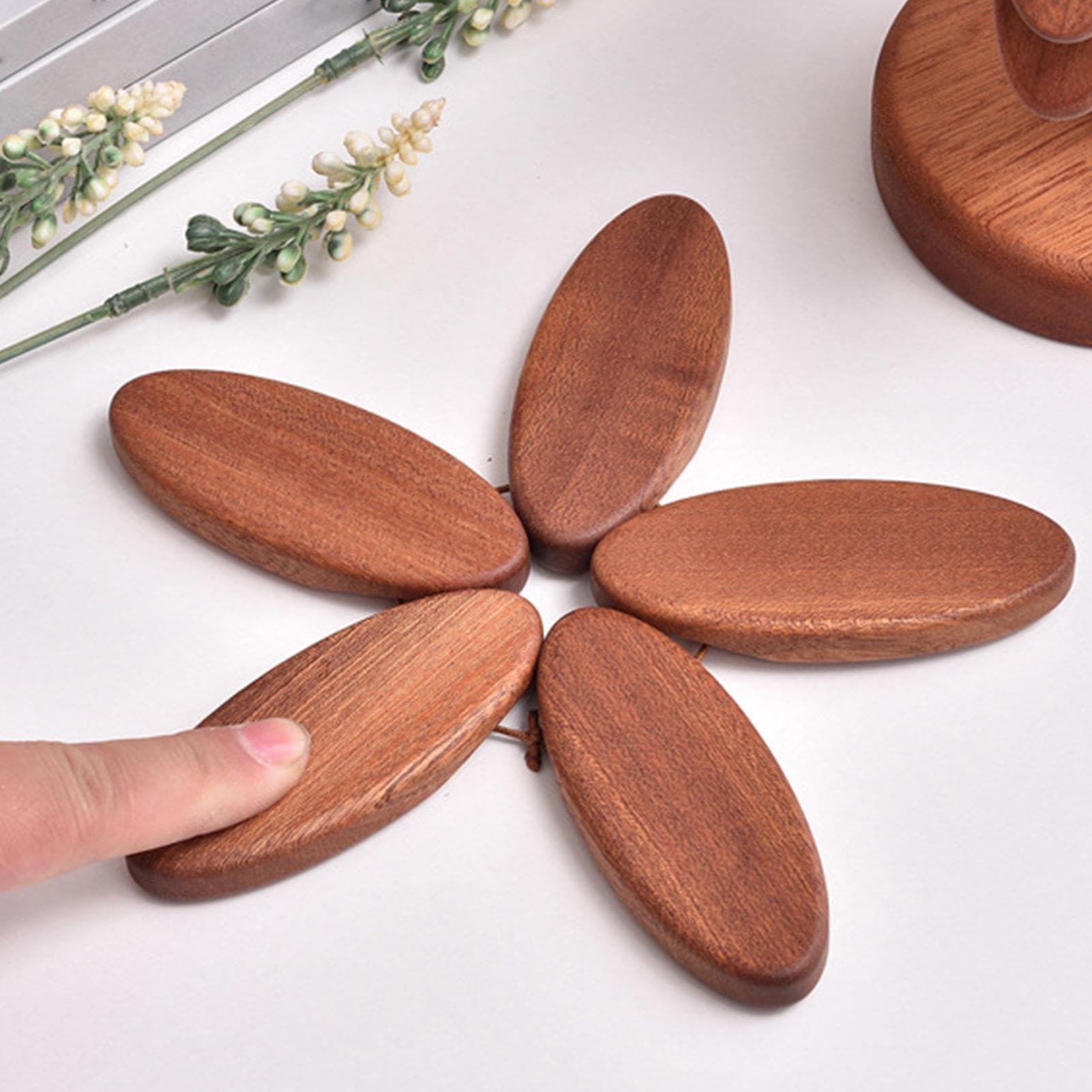 Support Bois Trivet Arbre Décor de Table Rustique Pliable Résistant à la