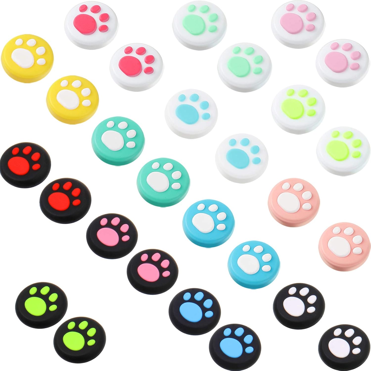 28 Pieces Cat Thumb Grips Caps Replacement Cat Claw Joystick Cap Silicone Cat Analog Stick Cover Compatible with PS5 PS4 PS3 PS2 Xbox 360 Xbox One Controllers: Toys & Games