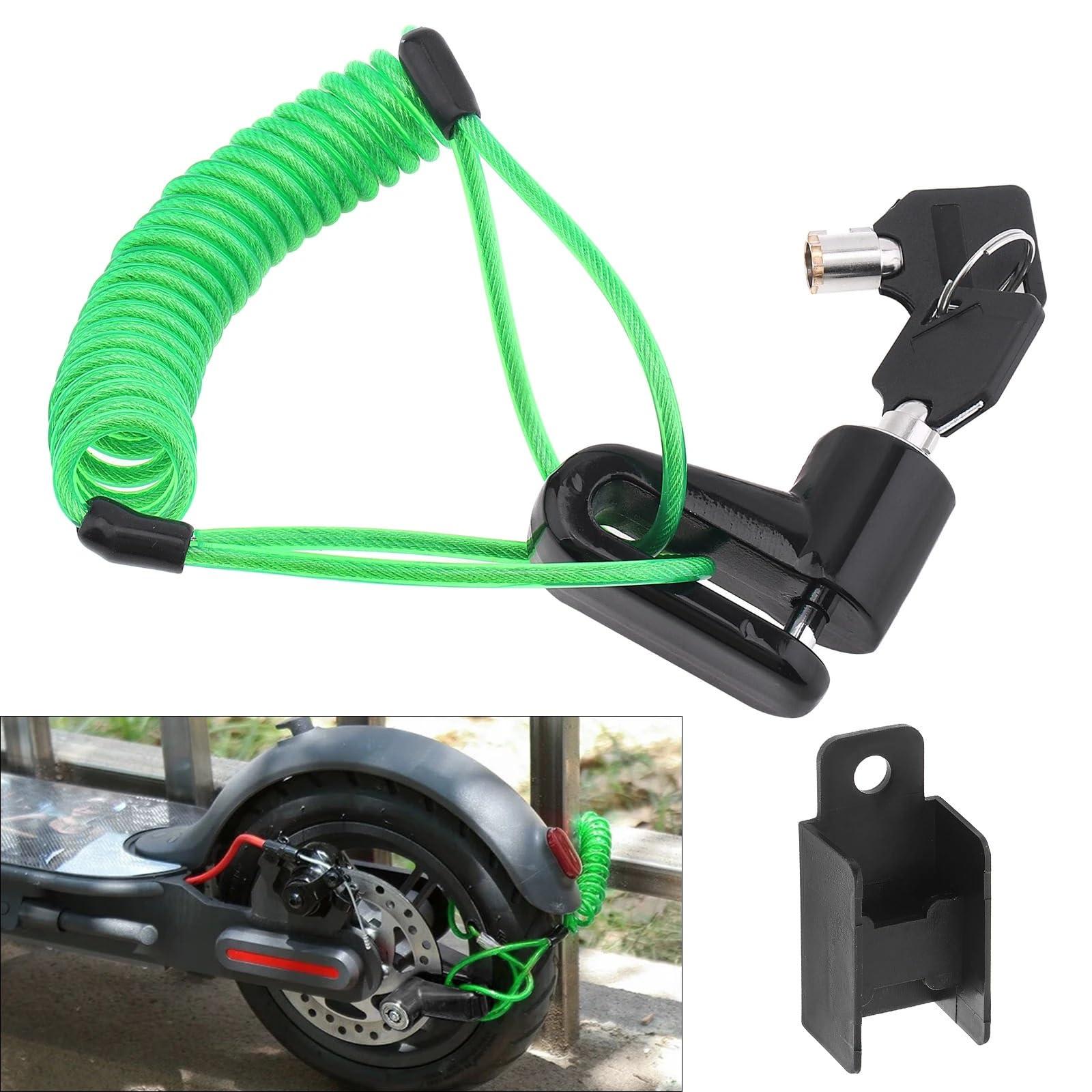 Anti Theft Motocykl Zacisk Koła Blokada hamulca tarczowego motocykla z zabezpieczeniem przed kradzieżą do kabla przypominającego o skuterze 2 klucze Siedzisko Zabezpieczenie koła