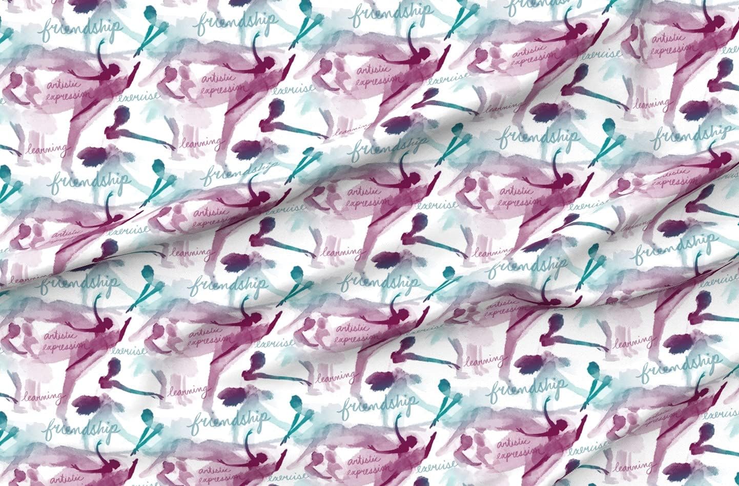 Spoonflower Fabric - Ballet Class Dance School Artistic Girls Printed on Polartec(R) Fleece Fabric by The Yard - Sewing Blankets Loungewear and No-Sew Projects