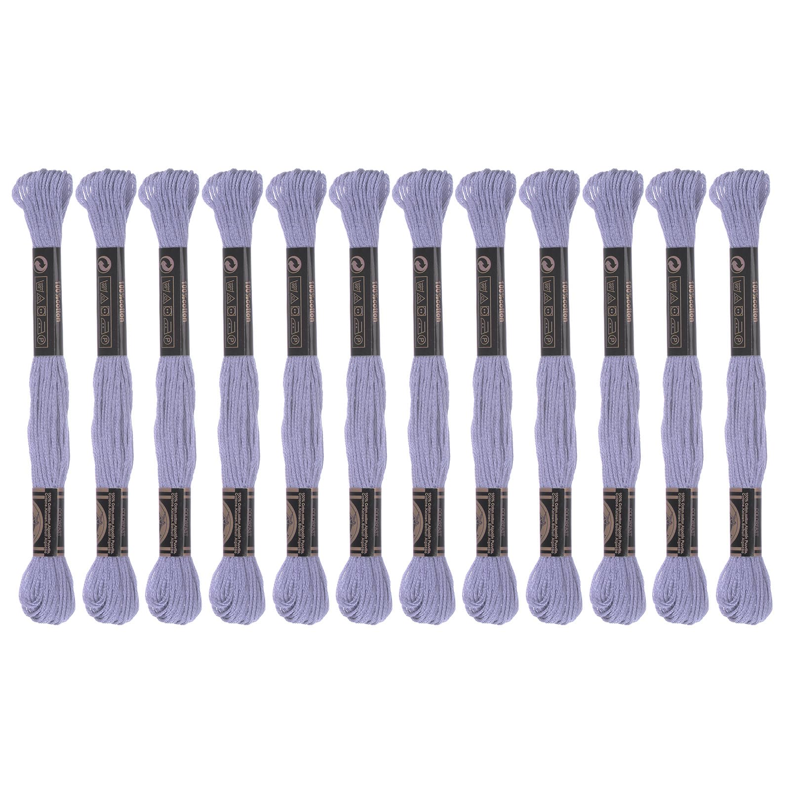 HARFINGTON 12 Skeins Embroidery Floss 8.75yds(8m) Egyptian Long-Staple Cotton Cross Stitch Thread for Sewing DIY Bracelet Yarn String and Crafts, Light Purple