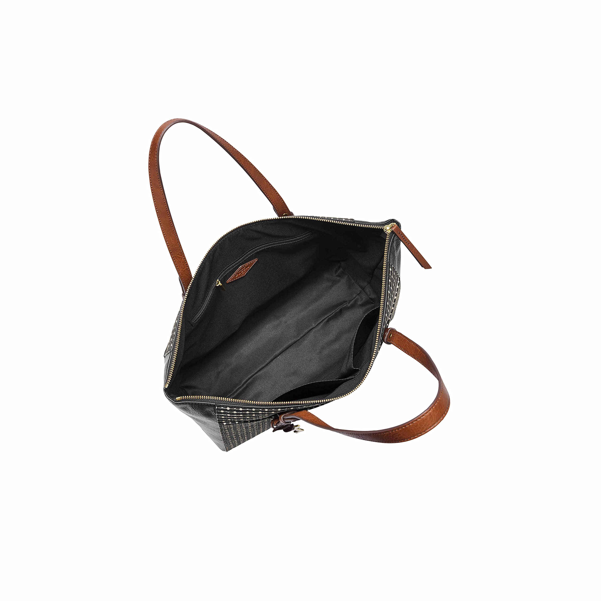 Fossil Women's Rachel Tote Purse Handbag for Women: Black Key Stripe