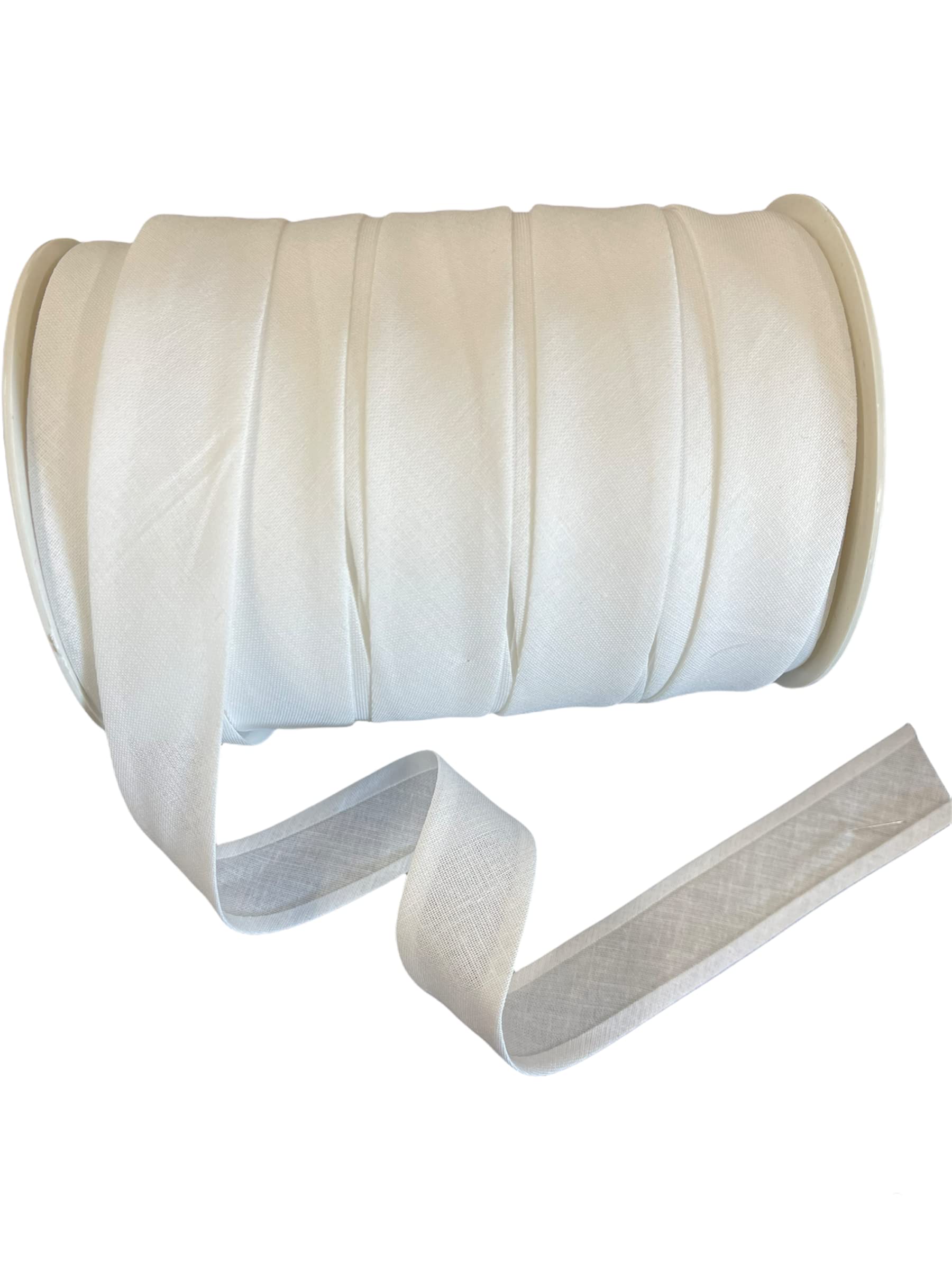 Generico Sbieco 25 MM Cotone 100 Metri Traversino Diagonale (Bianco)