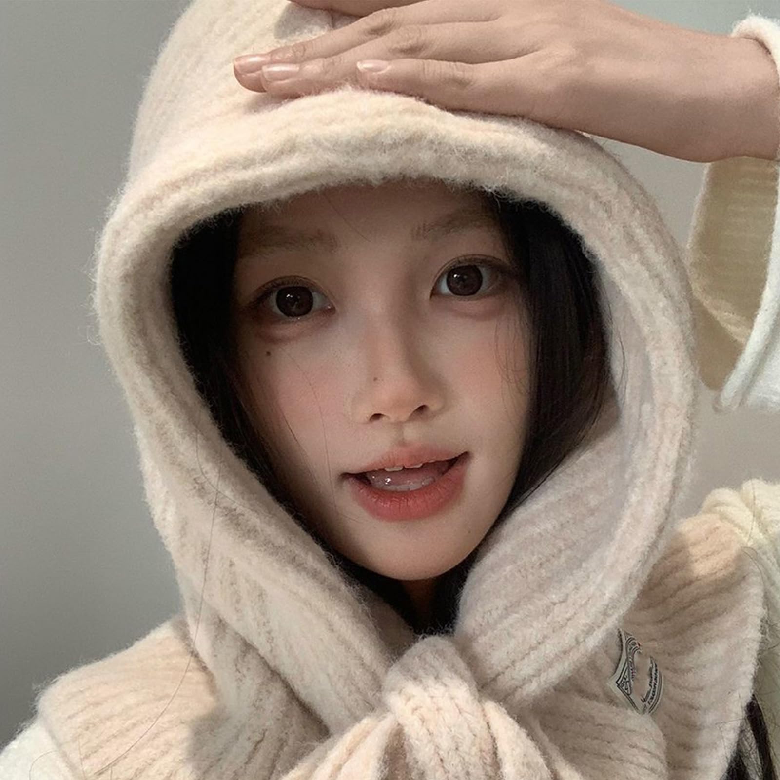 Popolare Stili Coreani Copricapo Cappuccio Cappello Con Protezioni Collo Morbida Lana Miscela Sciarpa Per Il Freddo Essenziale Freddo Scaldacollo
