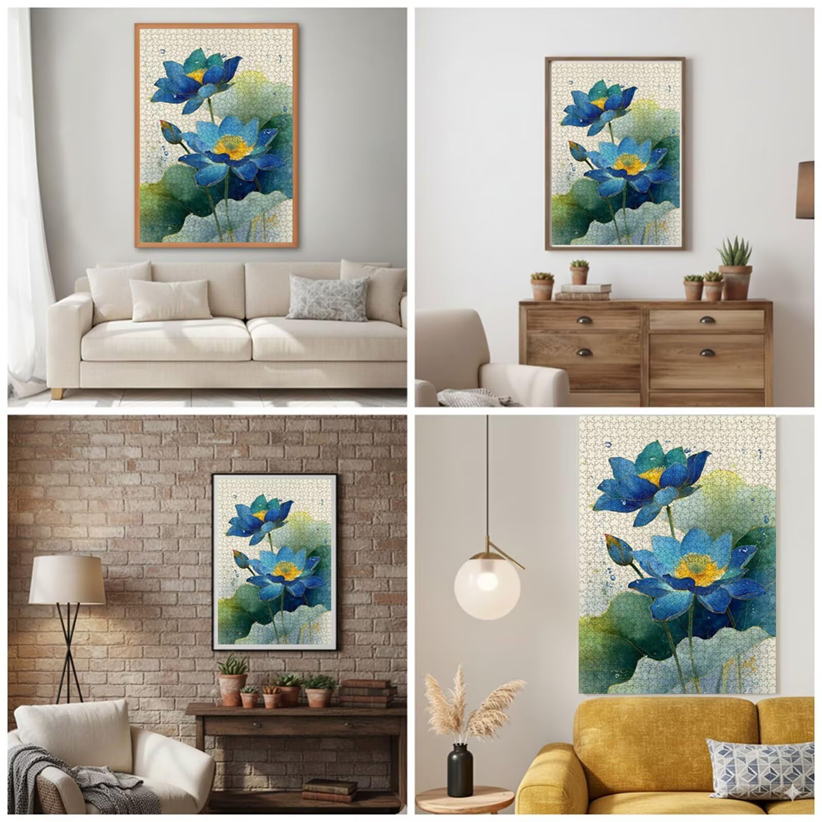 Puzzle 1500 Piezas Adultos Loto & Azul, Rompecabezas con Letras Traseras y Póster, Pasatiempo Antiestrés, Decoración de Pared, Regalo Decorar Mujer Hombre 87 x 57 cm (14 Años +) P3#988