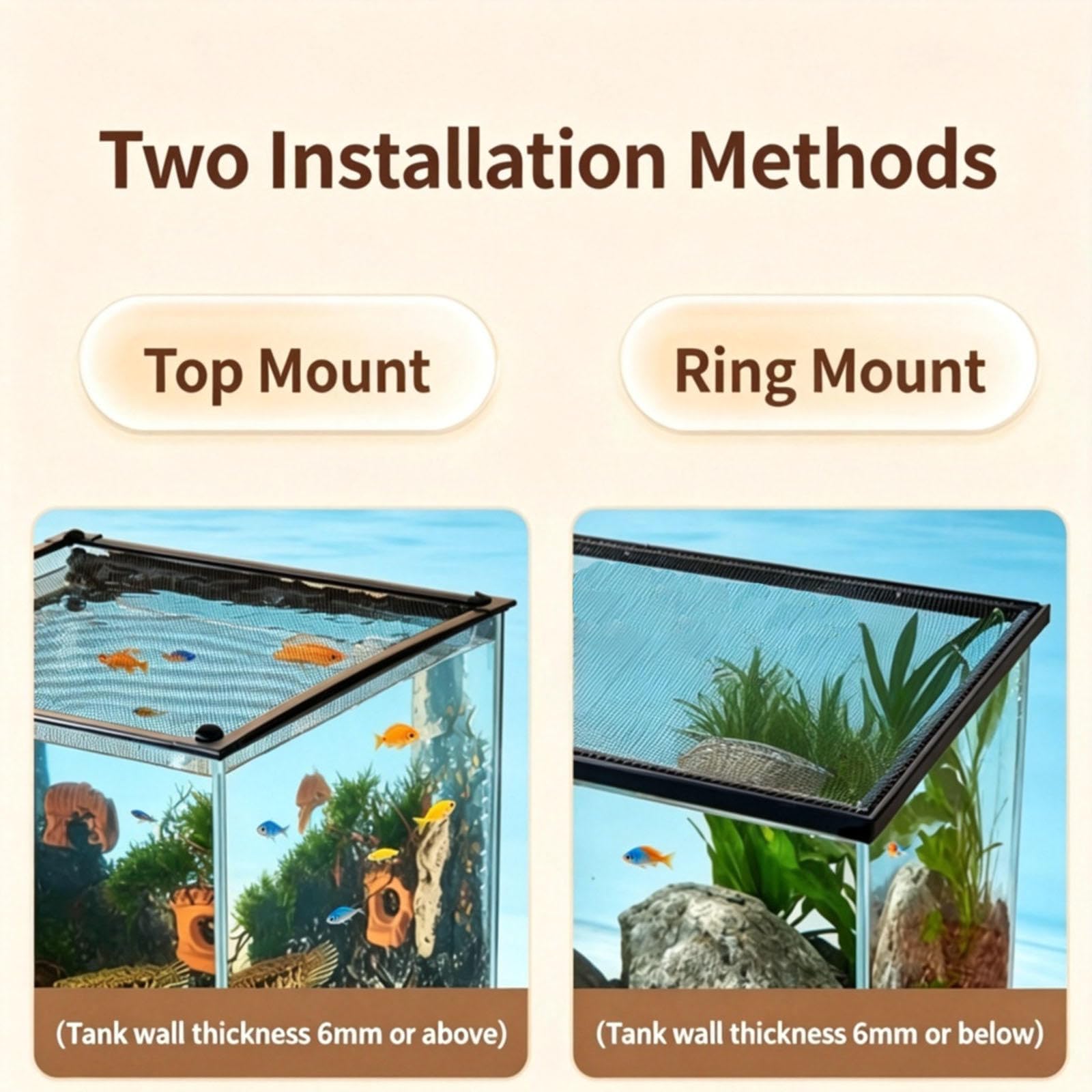Magnetisches Aquarium Anti Spring Netz Einfache Installation Anti Sprung Design Zuschneidbar für randlose, Gebogene Bogenfront-Aquarien