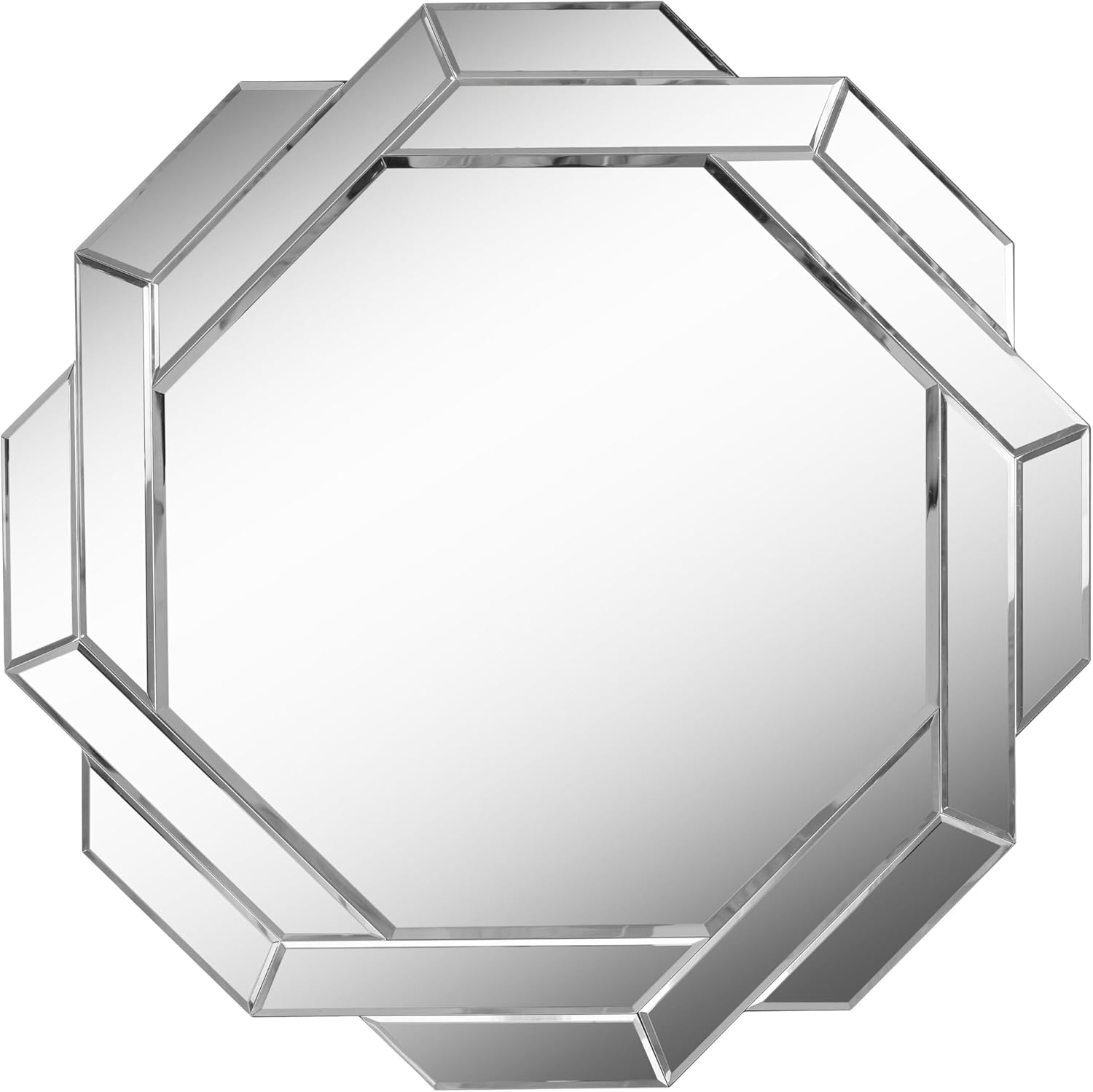 Kenroy Home 60332 Junction Wall Mirror - Small with Clear Finish, Modern Style, 24" Height, 24" Width, 1" Depth