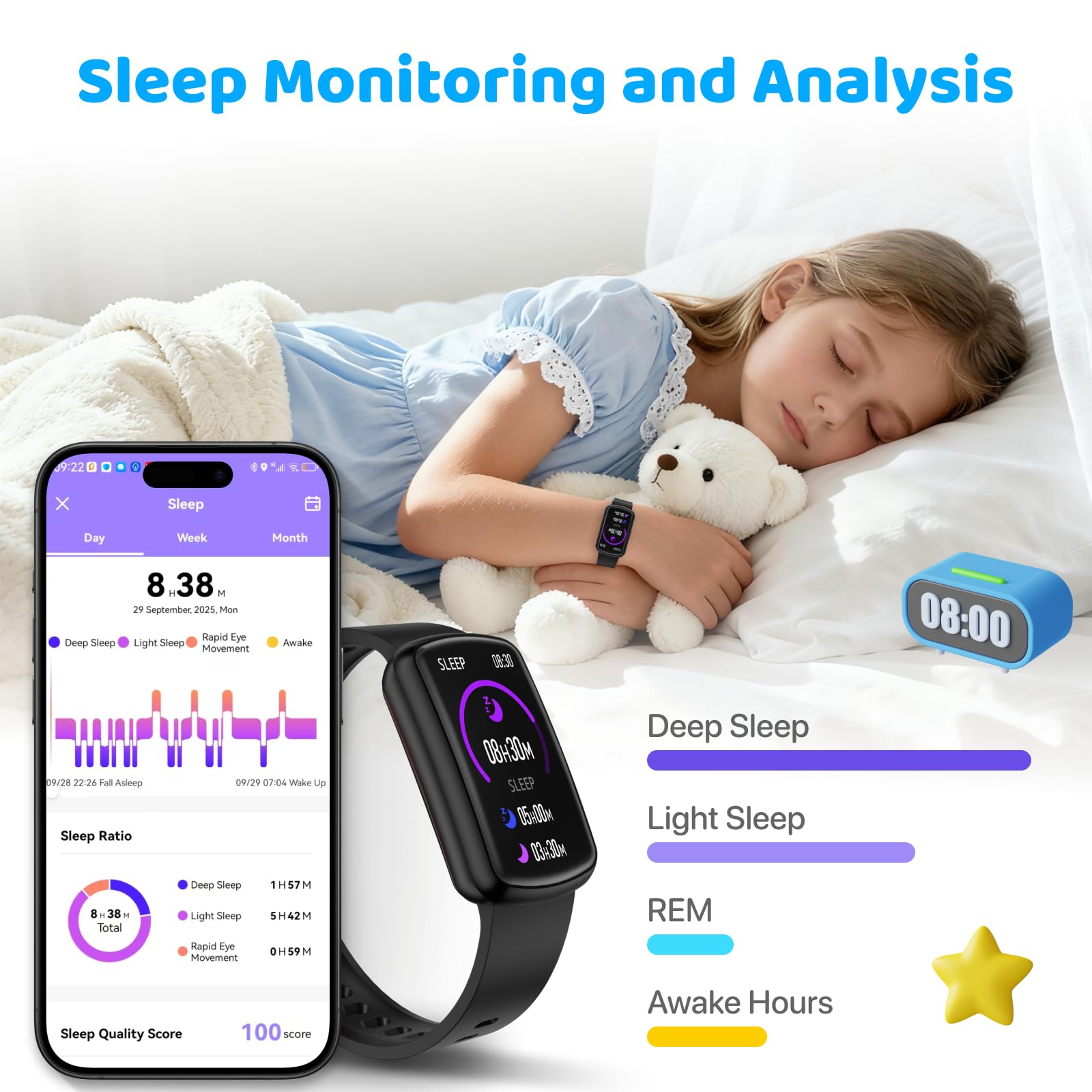 Kids Fitness Tracker Watch for Boys Girls Ages 5-15, Full Touch 1.47" Screen, Activity Tracker, HeartRate and Sleep Monitor, IP68 Waterproof, Pedometer, Puzzle Games (Black)