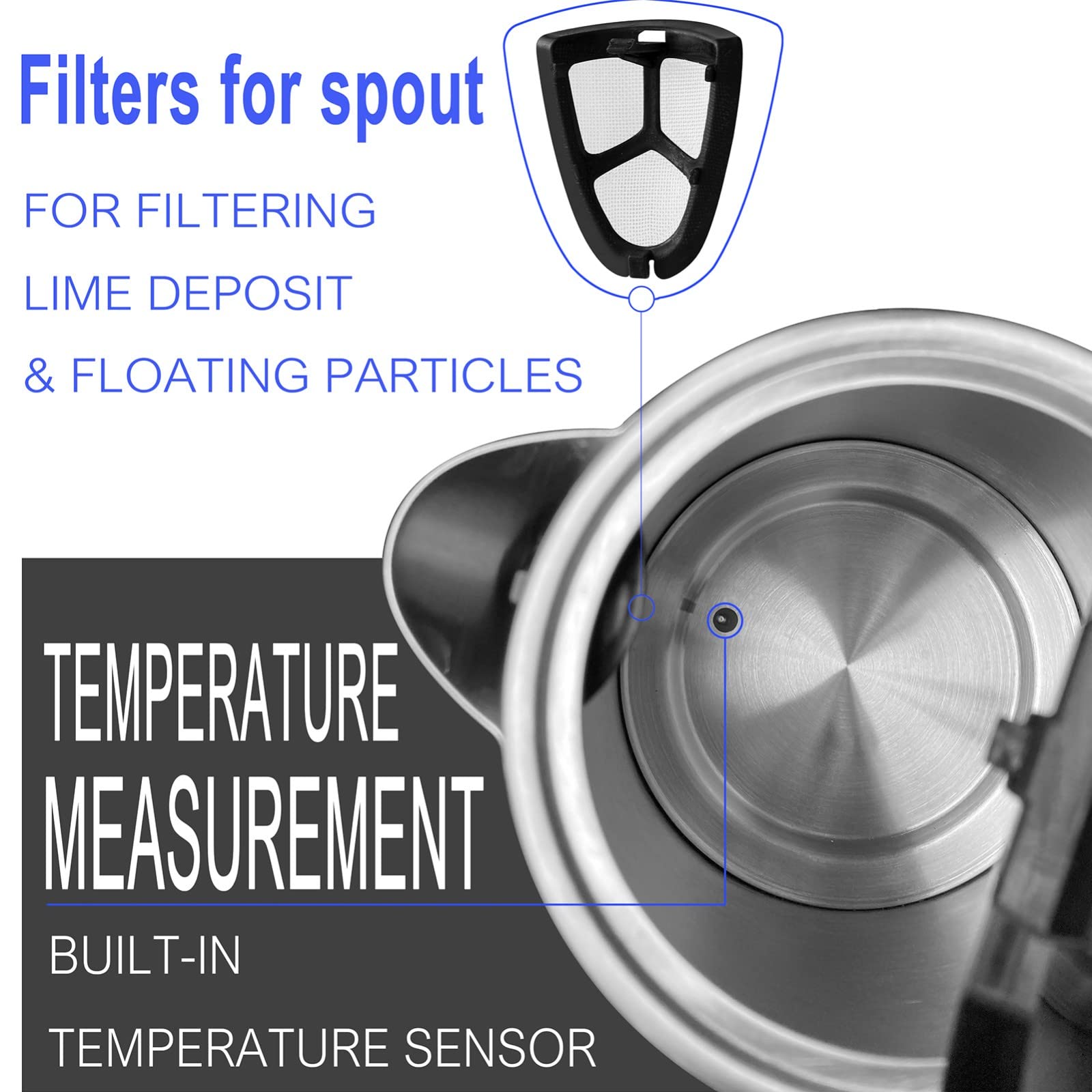 Bollitore Elettrico Da 1,7 Litri Bollitore Elettrico Intelligente Per La Preparazione Di Tè E Caffè Controllo Della Temperatura A Caldo Funzione Boil-Dry Protezione Boil-Dry Bollitore Elettrico A,A