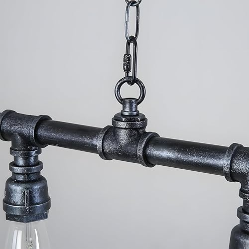 Miniatura 8 de LightInTheBox Candelabros industriales rústicos de tubo de tubo, lámpara colgante Steampunk de 5 luces Edison lámpara de techo para comedor, sala de