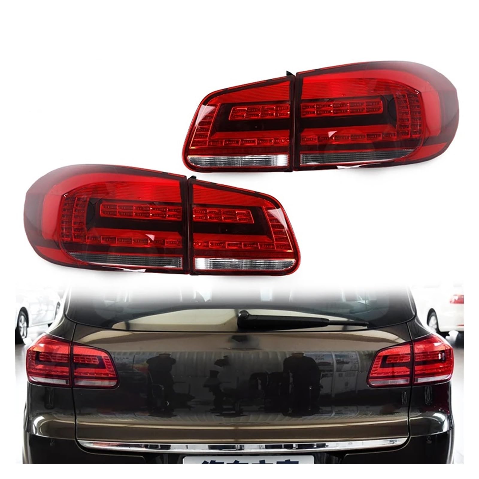 Auto Rücklichter LED-Rücklicht für VW für Tiguan 2013 2014 2015 2016 Heckstoßstange Bremswarnleuchte Rücklicht Montage Autoteile