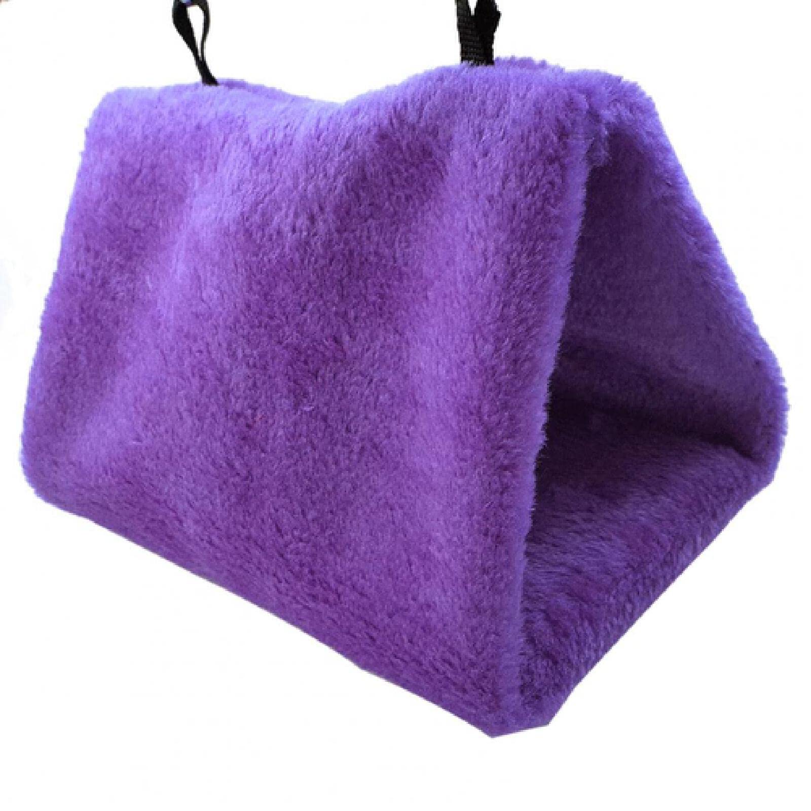 Nido de pájaros, Jaula Triangular Colgante for casa, Nido, Cama, Hamaca cálida de Felpa for Mascotas, Plegable, Suministros Seguridad, Color Rosa, L(Purple,L)