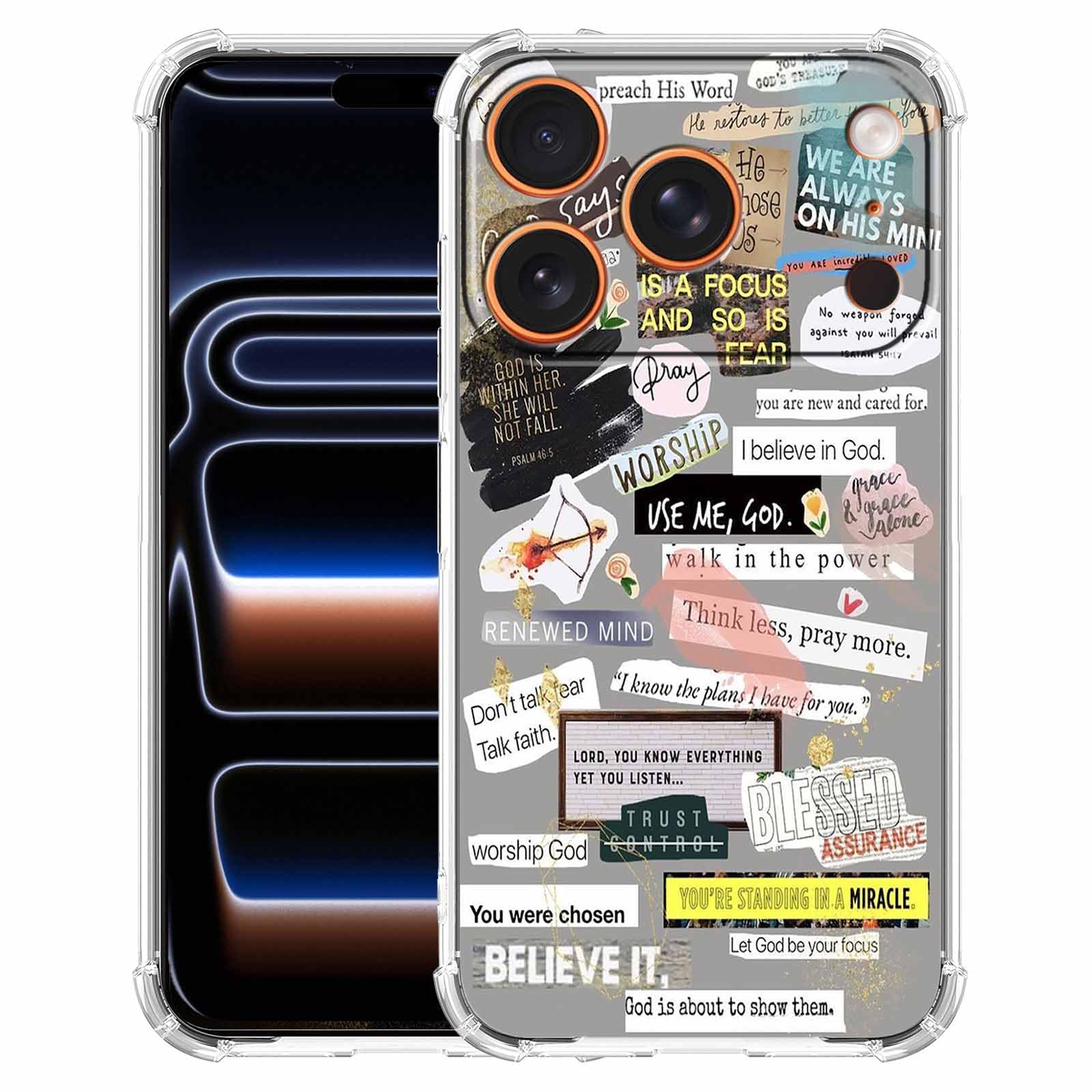 Coque iPhone 17 Pro antichoc chrétienne TPU souple Jésus évite les rayures - 6