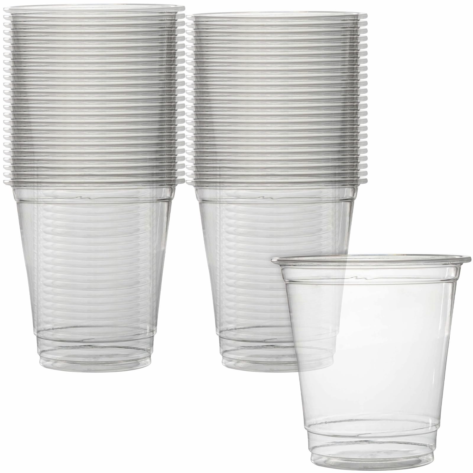 FineLine Settings Clear Plastic Drinking Cups (8 oz) 50 Ct. - Ideal for Weddings, Birthdays, Picnics, & More