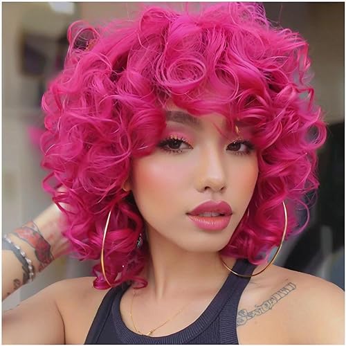 Vintage Short Afro Curly Wig with Bangs Exclusively for African