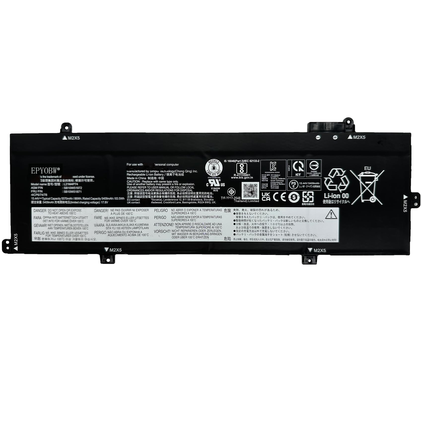 Amazon.com: EPYOBW L21M4P74 Laptop Battery 86Wh 5570mAh Compatible