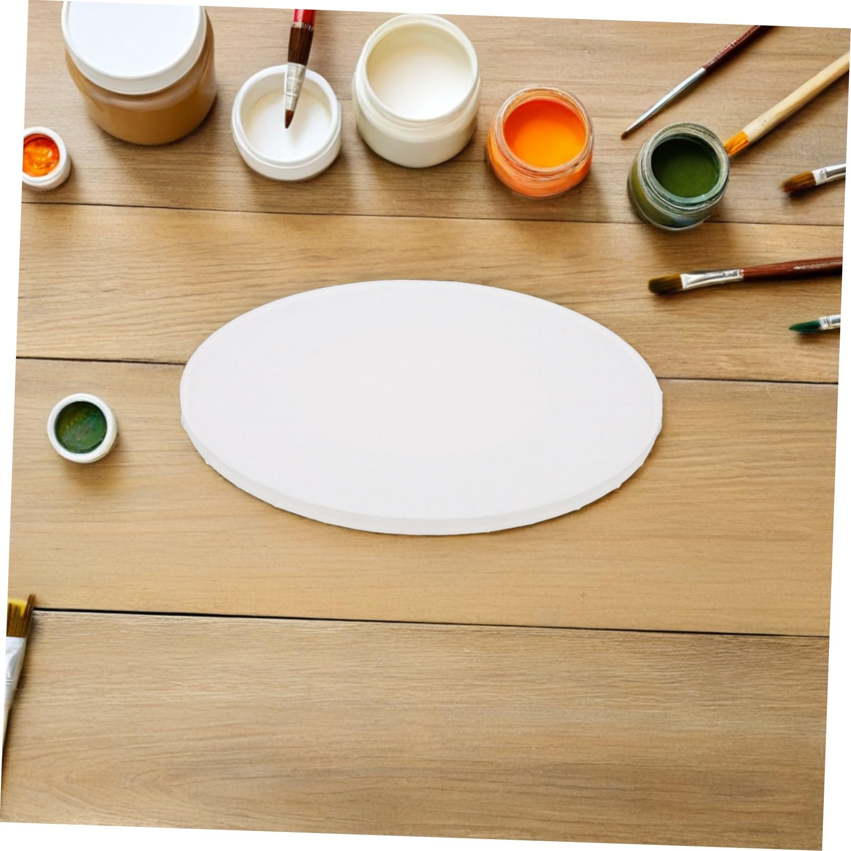 SEWACC 5 Piezas Marco Ovalado Lienzo para Acrílica Tablero Estable de Madera y Algodón Soporte para Principiantes Realza Colores y Detalles Artísticos
