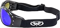 Vista 3 de Global Vision Eliminator - Gafas acolchadas para motocross, 2 pares, marco negro, lente de espejo rojo y lente de espejo azul