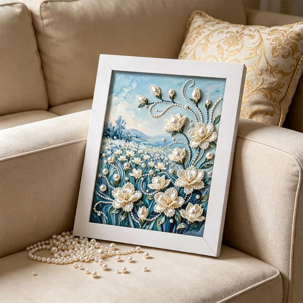 Amazon.co.jp: ダイヤモンドアート キット パールアート【17×22cm・花