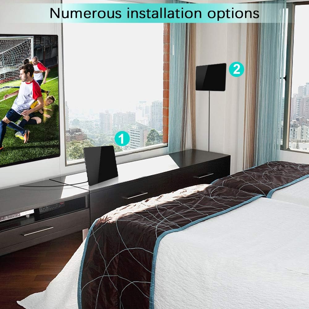 2021 Latest HD TV Antenna up 320 Miles Range-Indoor/Outdoor Antenna Support 4K 1080P All Older TV's & Smart TV 360° Reception, Digital Antenna with Smart Amplifer Signal Booster/33ft Coaxial Cable : Electronics