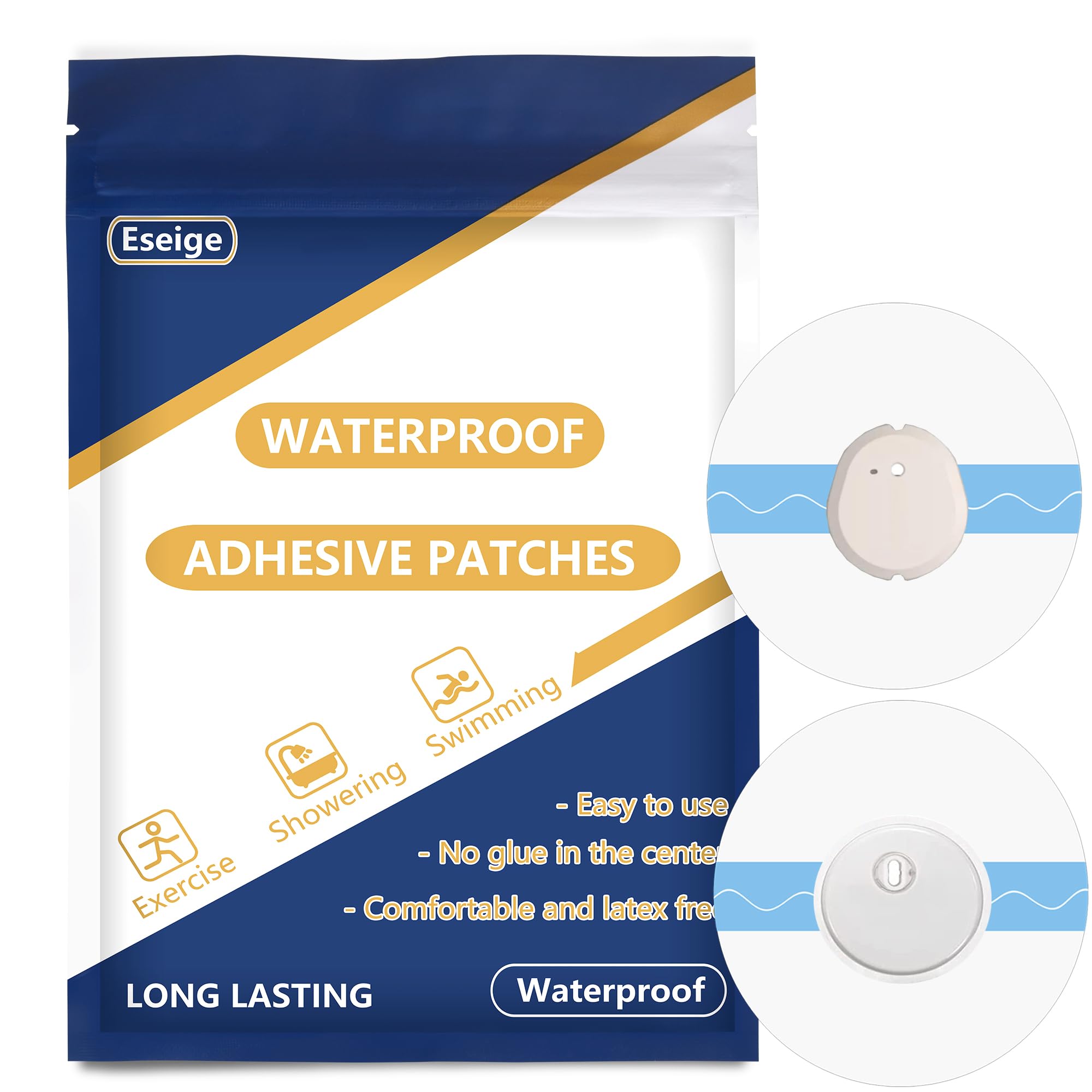 Eseige-Libre 3 Sensor Covers -50 Pack Waterproof Adhesive Over Patches for Libre 3 & G7 & Stelo, Latex Free -Transparent CGM Tape